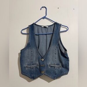 Denim Button-Up Vest